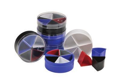 Sortimentdosen Assortment boxes Sortimentdose, Unterteil farbig, gefüllt mit unisolierten Aderendhülsen Assortment box, coloured base, filled with