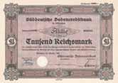Los 1439 Schätzwert 10-50 Süddeutsche Bodencreditbank München, Aktie 100 RM Okt.