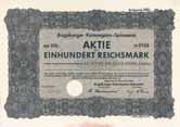 Los 140 Schätzwert 30-80 Asphaltwerke R. Tagmann AG Leipzig, Aktie 100 RM Febr. 1933 (Auflage 450, R 4) EF Gründung 1885 als Leipziger Asphaltwerk R. Tagmann, seit 1923 AG als Asphaltwerke R.
