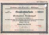Gründeraktie (Auflage 6200, nach Kapitalumstellung 1924 noch 4650, R 5) EF 1897 gegründet, seit 1922 AG. Herstellung und Verkauf von Kochherden (Kohle-, Gas- u.