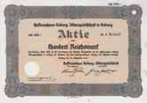 Los 765 Schätzwert 20-60 Hochtief AG für Hoch- und Tiefbauten vorm. Gebr. Helfmann Essen, Aktie 100 RM 20.2.1926 (Auflage 8400, R 2) EF Gründung 1896 unter Übernahme der Fa. Gebr. Helfmann, Frankfurt am Main, unter dem Namen AG für Hoch- u.