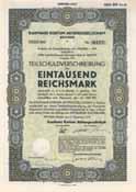 Los 854 Schätzwert 30-75 Kattundruckerei F. Suckert AG Langenbielau, Aktie 1.000 RM Dez. 1927 (Auflage 1500, R 3) EF+ Gründung 1911. Betrieb einer Kattundruckerei.