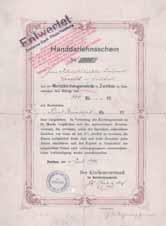 Los 1056 Schätzwert 75-150 Mittelfränkische Bank AG Nürnberg, Aktie Lit. B 10.000 Mark 1.9.1923. Gründeraktie (Auflage 12000, R 8) EF Sehr dekorativ mit Jugendstilumrahmung.