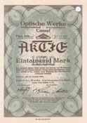 Los 1119 Schätzwert 400-500 Oldenburgische Glashütte Oldenburg, Aktie 1.000 Mark 1.8.1913 (Auflage 500, Kapitalerhöhung zum Erwerb der Glashütte L.