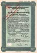 Los 1133 Schätzwert 20-50 Ostbayerische Stromversorgung AG München, 8 % Schuldv. 200 RM 31.5.1926 (Auflage 2500, R 5) EF Gründung 1923 unter Übernahme des Bayerischen Elektrizitäts-Wirtschafts-Verbandes egmbh (gegr.