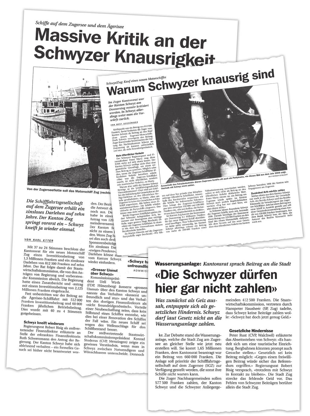 Die unterschiedliche Bedeutung der Schifffahrt für die Anrainerkantone 1. Februar 2002 Die Schifffahrt hat für den Kanton Zug heute eine grössere Bedeutung als für den Kanton Schwyz.