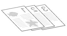 DRUCKOPTIONEN 159 Ablagefolge Mit der Option Ablagefolge bestimmen Sie, wie die gedruckten Seiten innerhalb des Stapels im Ablagefach angeordnet werden.
