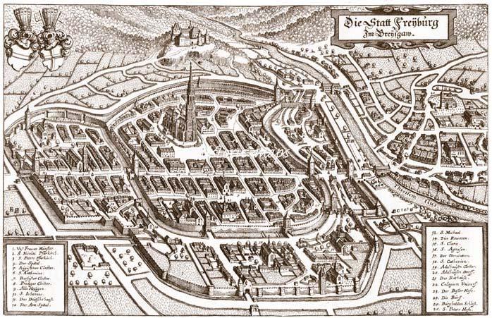 Historische Karte von 1650 und die