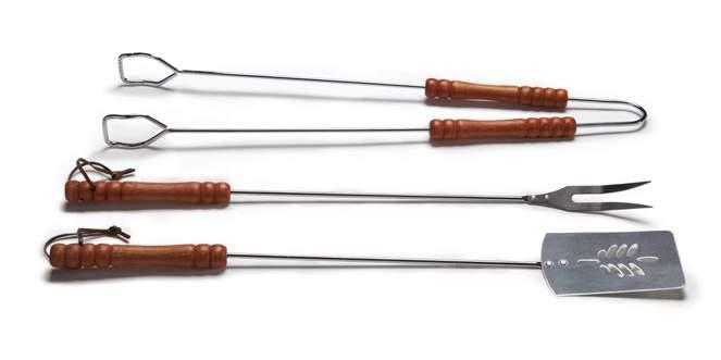 KITROSTICCERE KITROSTICCERE 1 2 3 BESTECKSET JEU DE COUVERTS cm 50 inch 19.7 Grillbesteckset aus Stahl mit Holzgriffen. Das Set besteht aus Zange (1), Gabel (2) und Bratenwender (3).