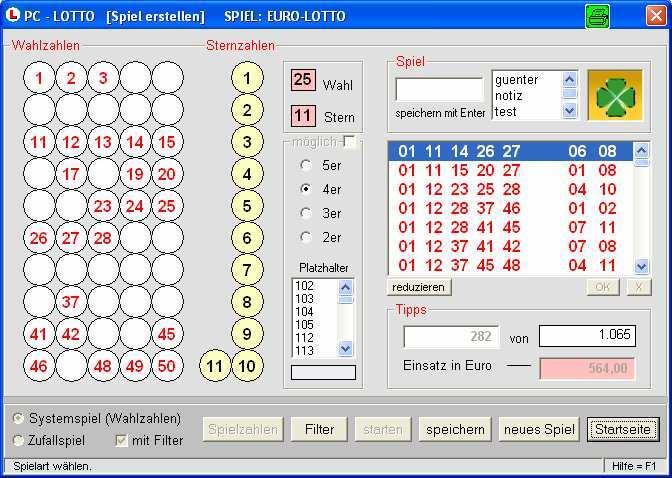 Das Spiel Fremdsysteme ist im EURO-Lotto nicht verfügbar. Spielzahlen Mit der Schaltfläche?