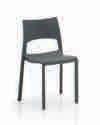 TECHNICAL CHARACTERISTICS Stacking chair with classic and reassuringly lines made of transparent glossy polycarbonate or coloured glossy polyamide, gas injection moulded in a single piece.