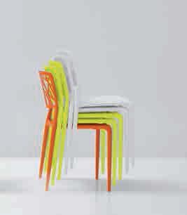 Viento is a polypropylene stackable chair available in various colours: white, anthracite grey, orange,