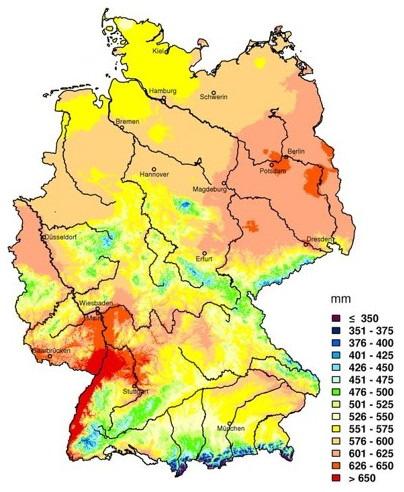 Wetterdienst (2015) mm-referenzverdunstung Deutschland 2014