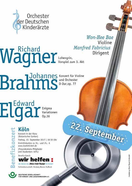RAHMENPROGRAMM Das Orchester der Deutschen Kinderärzte gibt im historischen Festsaal das Violinkonzert in D-Dur, op. 77, von Johannes Brahms sowie die Enigma-Variationen, op.