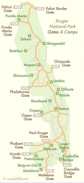 Allgemeine Infos Krüger Nationalpark - größte Wildschutzgebiet Südafrikas - liegt im Nordosten des Landes auf dem Gebieten der Provinz Limpopo & Mpumalanga - Nord-Süd-Ausdehnung: ca.