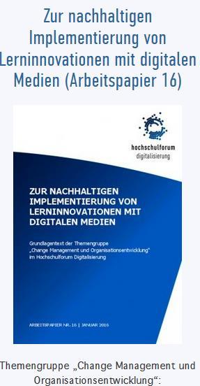 IN LEHRE UND STUDIUM Ausgangspunkt: Qualitative Studie der TG Change Management und Organisationsentwicklung des Hochschulforums Digitalisierung