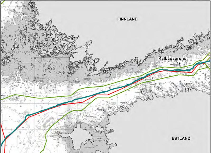 116 4.2.4 Pipelineroute in Finnland Abbildung 4.8 zeigt die Nord Stream-Route in der finnischen AWZ.