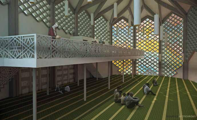 Hamburg, Projekt Al-Nour Moschee in ehem. Kapernaumkirche, Ansicht innen, Foto: Islamisches Zentrum Al-Nour e.v.