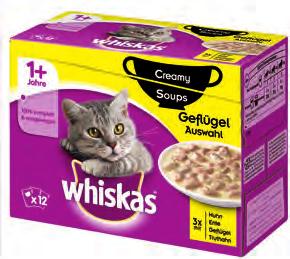 Katzentrockennahrung 1 + 1 GRATIS* Flüssiger Katzensnack, 6 15 g