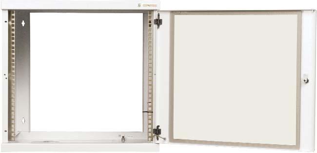 500 mm Breite: 530 mm Farbe: pulverbeschichtet RAL 7035 lichtgrau Abschließbare Sicherheitsglastür oder Stahlblechtür Tür wahlweise links oder