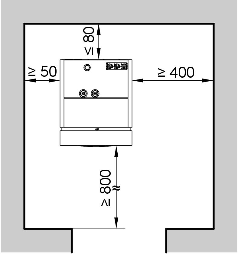 Indicaţii de proiectare 5.1 Amplasare şi zgomote Măsuri pentru amortizarea fonică Amplasare: & Instalarea pompei termice pe podeste sau socluri fonoizolante (vezi pagina).