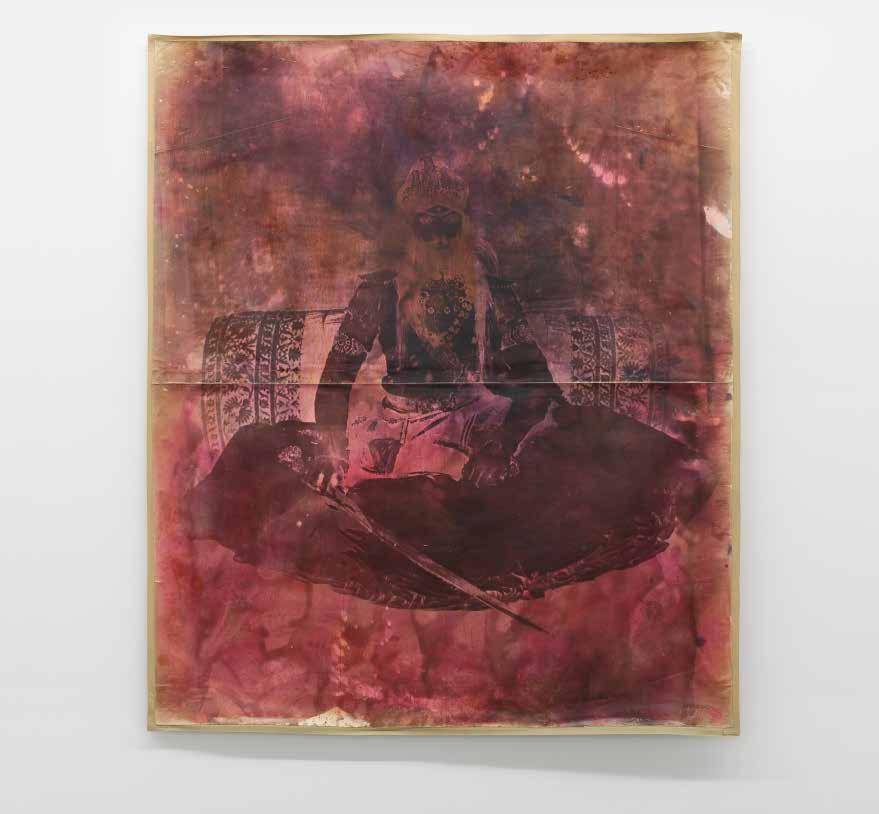 21 The Maharoo Raja Rahubir Singh Bahadur, 2002, 230 196 cm, Courtesy: Gmyrek Arts, Düsseldorf; Foto: Mick Vincenz kommt die farbige Tonung hinzu.