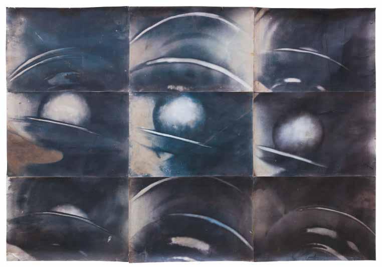 7 Teller, 1978, 210 300 cm, Courtesy: Gmyrek Arts, Düsseldorf; Foto: Mick Vincenz der weiteren Entwicklung seiner Arbeit, die Bildwelten aus unterschiedlichen Kulturen miteinander zu vermischen.