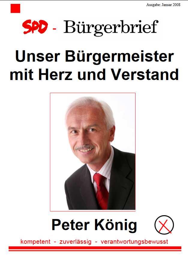 2008 Gute Stimmung in Stimmen umsetzen: SPD-Bürgermeisterkandidat Peter König stellt Programm