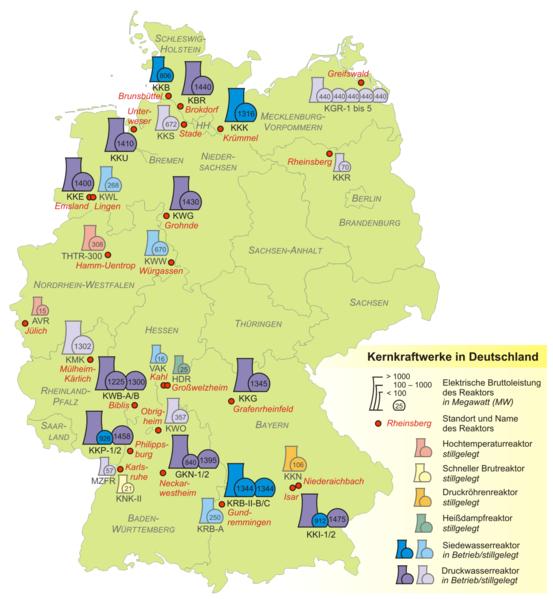 Kernkraftwerke in Deutschland Abbildung: