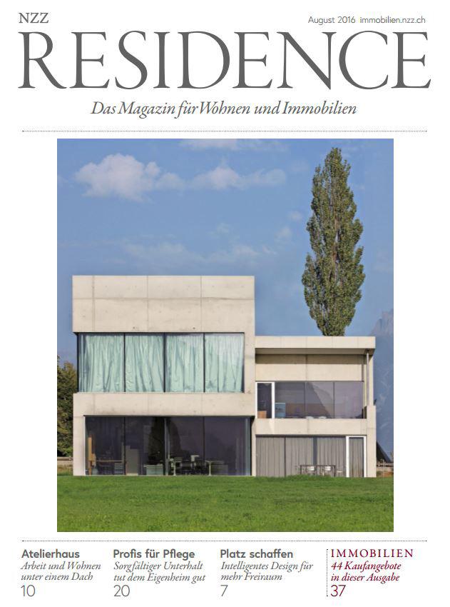 RESIDENCE Das Magazin für Wohnen und Immobilien «Residence» erscheint viermal jährlich in der «NZZ am Sonntag» und der redaktionelle Schwerpunkt liegt auf hochwertigen Immobilien, aussergewöhnlicher
