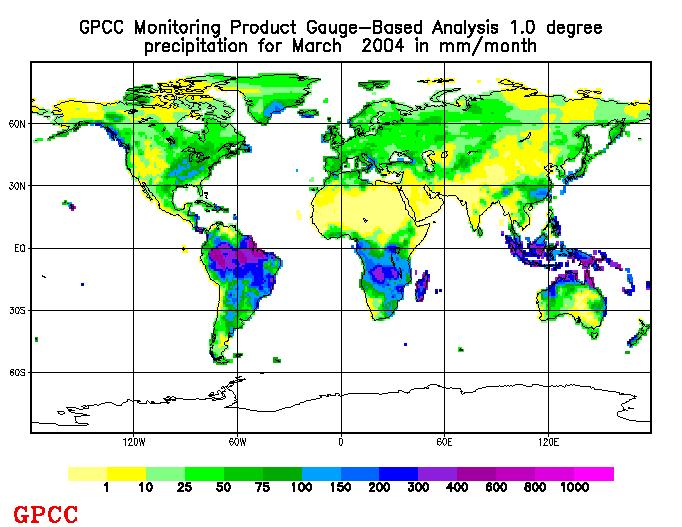 Niederschlagsklimatologie Global Precipitation
