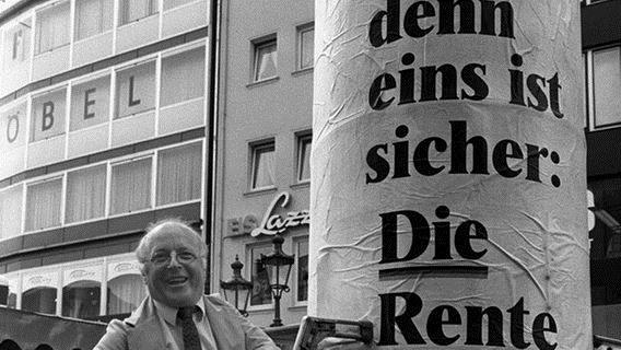 Arbeitsminister Norbert Blüm 1986 auf dem Bonner Marktplatz Rentenreform 1989 (RRG 1992): - Alle