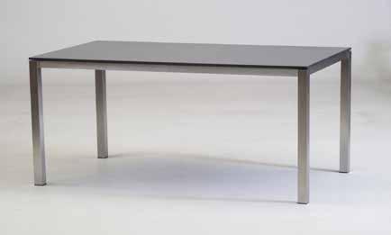 Forte Esstisch Tischgestell Forte Edelstahl gebürstet, Beine 50 x 50 mm stark, mit verschiedenen Tischplatten kombinierbar Tischplatte HPL 70 x 70 595,00 529,00 80 x 80 755,00 659,00 90 x 90 855,00