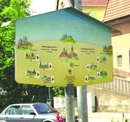 Bekanntlich führen die beiden Hauptwanderwege HW 1 und HW 2 nach Tuttlingen. An dem Punkt im Stadtgebiet, an dem sie zusammentreffen, errichtete die OG eine Tafel.