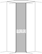 MINO Schrank-Anbauelemente für Kleiderschranksystem 1 und 2 Drehtürenschränke, üren in Absetzung mit massiver Spaltholzeinlage, 45,0 cm Schrankhöhe