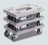 8 kg silbergrau Die Transportroller können nach einer 180 -Drehung übereinander gestapelt werden (ausgenommen Roller mit 4