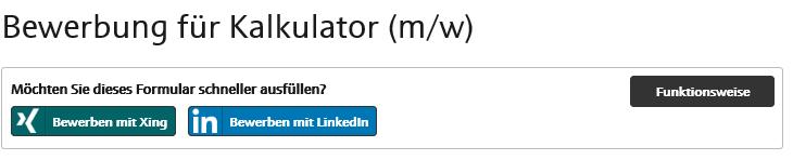 2. Bewerben mit XING oder LinkedIn! Sie haben die Möglichkeit Ihre persönlichen Daten durch Ihr bestehendes XING oder LinkedIn Profil schneller auszufüllen.