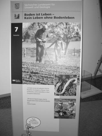 Viel beachtetes Infomobil bei Bodenaktionen Beispiel Sachsen: Im August 2006 fand im Rahmen der Landesgartenschau Oschatz eine Ausstellung zum Thema Der Boden lebt statt.
