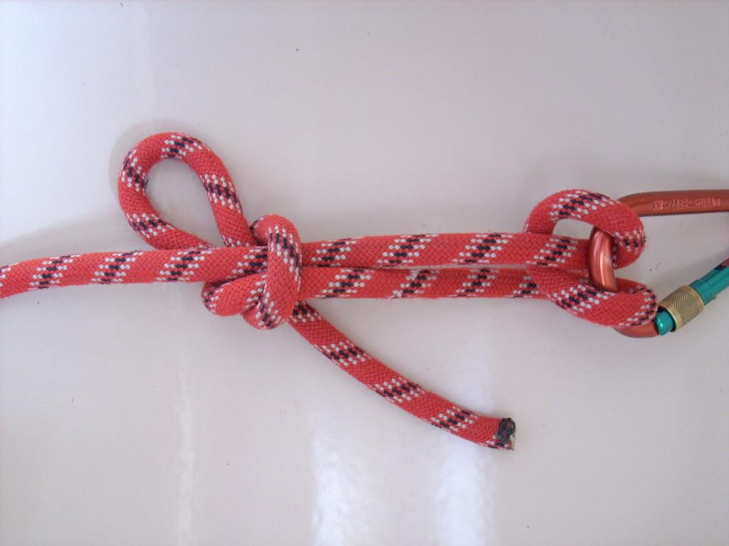 Knotenkunde Knotenfibel für Outdoor-Aktivitäten 24 Schleifknoten Mit dem Schleifknoten (nautisch: Slipstek) kann man ein gespanntes Seil so fixieren, dass es auch unter Belastung wieder freigegeben