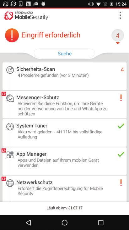 Für Android installieren (Trend Micro Mobile Security)