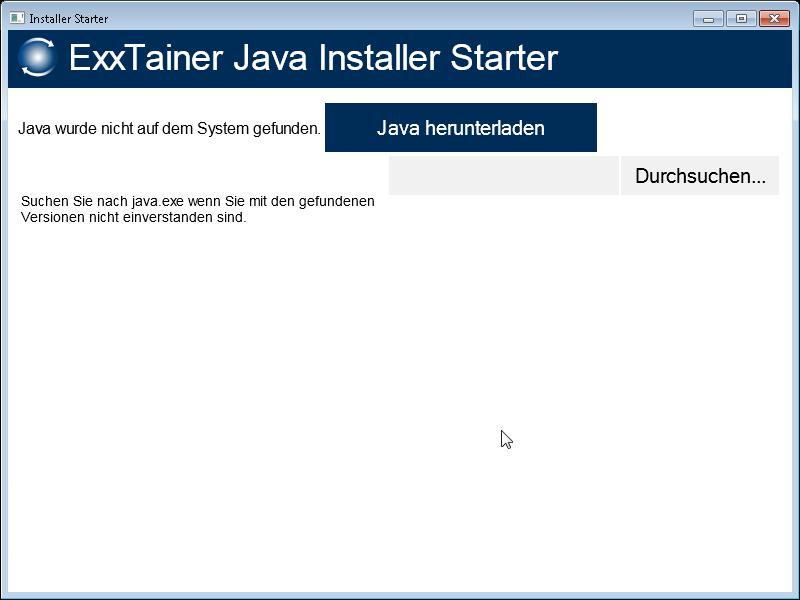 hta durch Doppelklick. Es öffnet sich ein Fenster und der Installer sucht Java auf Ihrem Computer. Sollte dies nicht möglich sein, fahren Sie bitte wie in Abschnitt 3 angegeben fort. 2.