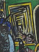 Max Beckmann CAFÉ INTERIOR WITH MIRROR-PLAY 1949 Oil on canvas 61 x 46 cm private collection VG