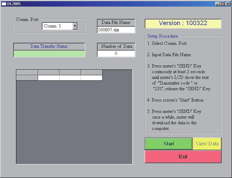 Allgemeine Beschreibung Die Software SW-DL2005 ist eine Anwendungssoftware, die zum Übertragen der im SensoDirect 150 gespeicherten Daten auf einen Computer verwendet wird.