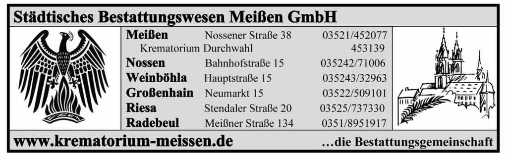 XI - Hauswirtschaftliche Versorgung 01612 Nünchritz Glaubitzer Str.