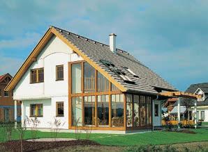 38 Satteldach mit Dachausbau Wintergarten, Pergola und Vordach als Option