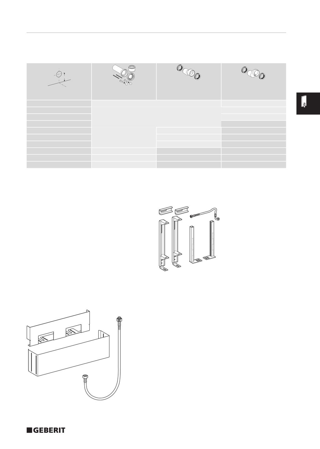 Planung - Materialermittlung Auswahlkriterien für variable Sitzhöhe mit Geberit Monolith für Wand-WC und Geberit AquaClean Tabelle 49: Auswahlkriterien für variable Sitzhöhe Y Vorhandene Ablaufhöhe