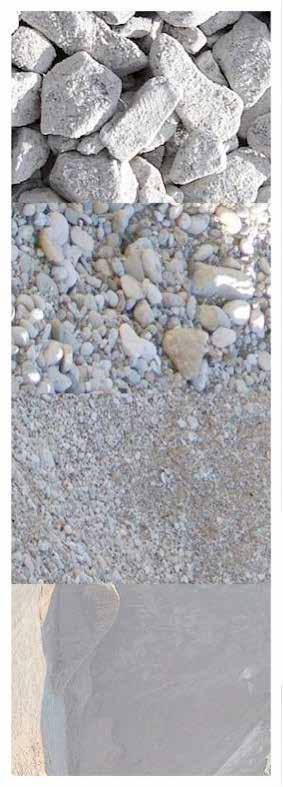 15 Gesteinskörnungen Unter Gesteinskörnung versteht man ein Gemisch aus Sand und Kies unterschiedlicher Korngrössen. Dieses hat mengenmässig den grössten Anteil an Beton.