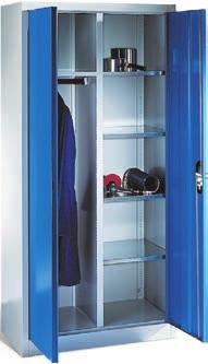110 Öffnungswinkel - Mit Mitteltrennwand Flügeltür-Werkzeugschränke mit Kleiderstange - Links Hutboden und Kleiderstange (ohne Kleiderbügel) - Rechts 4 Einlegeböden