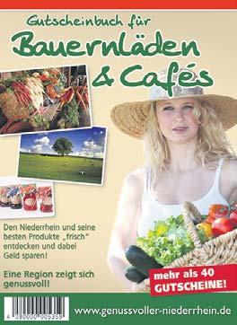 Aber nicht nur wer mit dem Fahrrad unterwegs ist kann mit dem Gutscheinbuch für Bauernläden und Cafés eine Tour durch den Niederrhein machen.