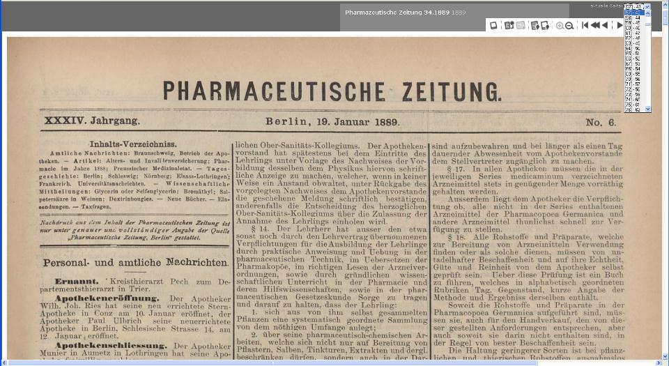 Die Pharmazeutische Zeitung im DFG-Viewer 16.